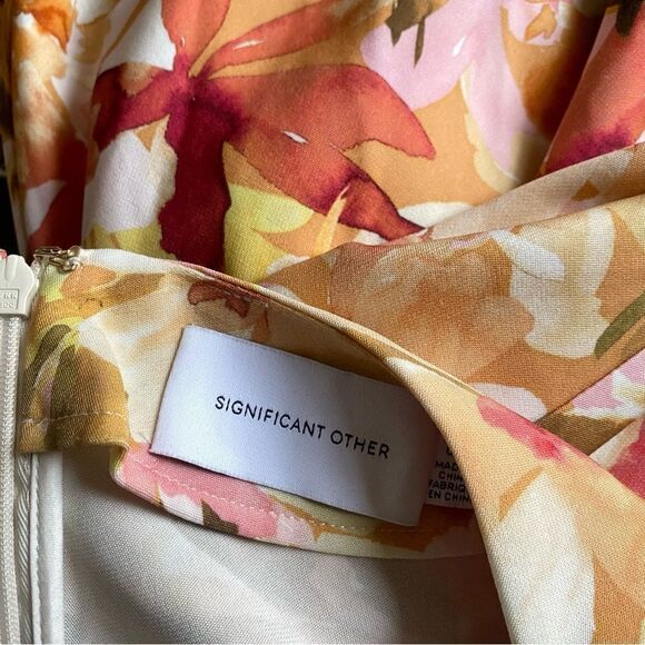 Significant Other Lapis Dress Watercolor Floral maxi midi halter rayon Revolve - Picture 9 of 13